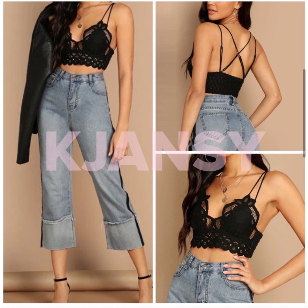 Freya Black Bralette Crop Top - Picture 5 of 7